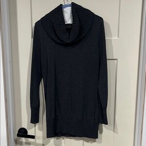 The Limited Black Ribbed Cowl Neck Sweater
